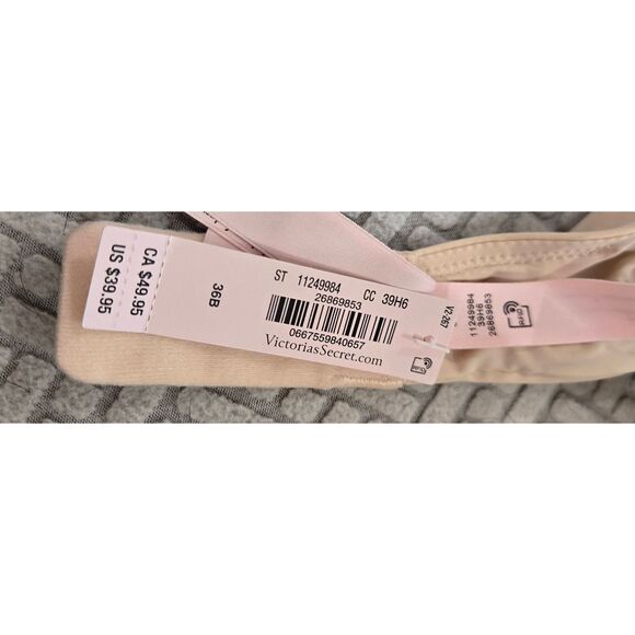 Victoria's Secret Bra Size 36B T-Shirt Lightly Lined Demi Nude Beige New - Picture 4 of 5